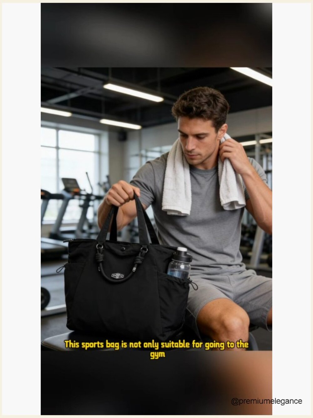 Lightweight Nylon Tote Bag 17.6L Large Capacity Laptop Bag Travel Work Gym - Picture 7 of 7